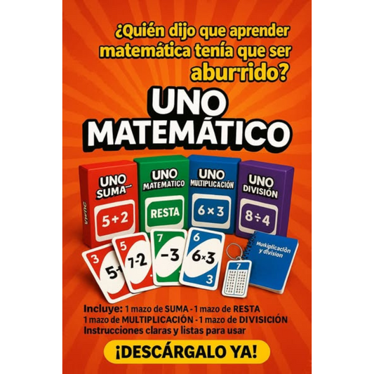 UNO Matemático + Bonos de Regalo ! 🔥🎁